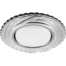 Светильник встраиваемый с подсветкой CD4037 GX53 4000K 15W проз. хром Feron
