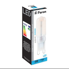 Лампа светодиодная, (7W) 230V G9 6400K JCD9, LB-431 Feron