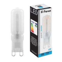 Лампа светодиодная, (7W) 230V G9 6400K JCD9, LB-431 Feron