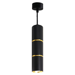 Светильник потолочный на подвесе MR16 35W, 230V, GU10, чёрный, золото D55*H180 ML1868 Feron