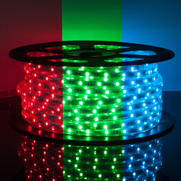 Лента светодиодная 220 SMD5050 60LED/м кат 50м 14,4Вт/м IP68 Цвет:RGB (1метр) SWG (распродажа)