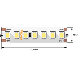 Лента светодиодная SMD2835, 168 LED/м, 17,3 Вт/м, 24В , IP20, Нейтральный белый, 30м/кат (1метр) SWG
