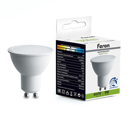 Лампа светодиодная диммируемая (9W) 230V GU10 4000K MR16, LB-561 Feron